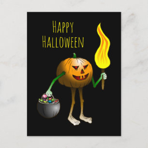 Carte Postale Citrouille d'Halloween Trick or Treating