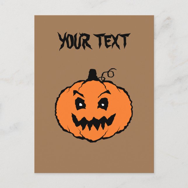 Carte Postale Citrouille d'horreur d'Halloween (Devant)