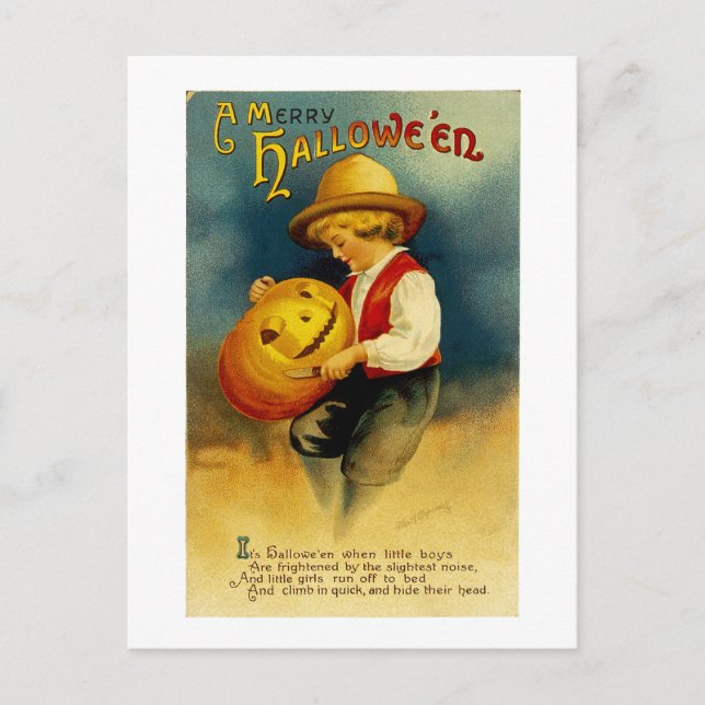 Carte Postale Citrouille Halloween (Devant)