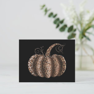 Carte Postale Citrouille Halloween Plaid Léopard Automne Action 