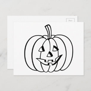 Carte Postale Citrouille Jack-O-Lanterne pour l'Halloween