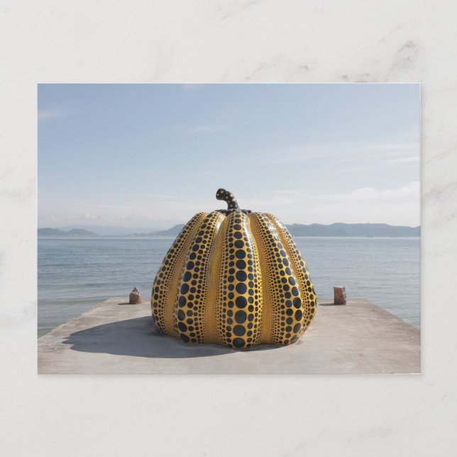 Carte postale citrouille jaune de Naoshima Yayoi K (Devant)