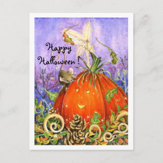 Carte Postale Citrouille magique et petits amis