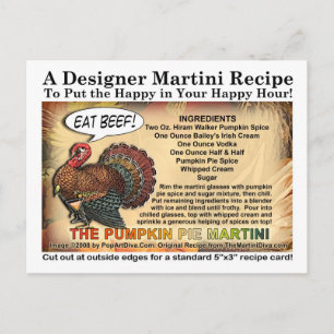 Carte postale citrouille Pie Thanksgiving Martini 