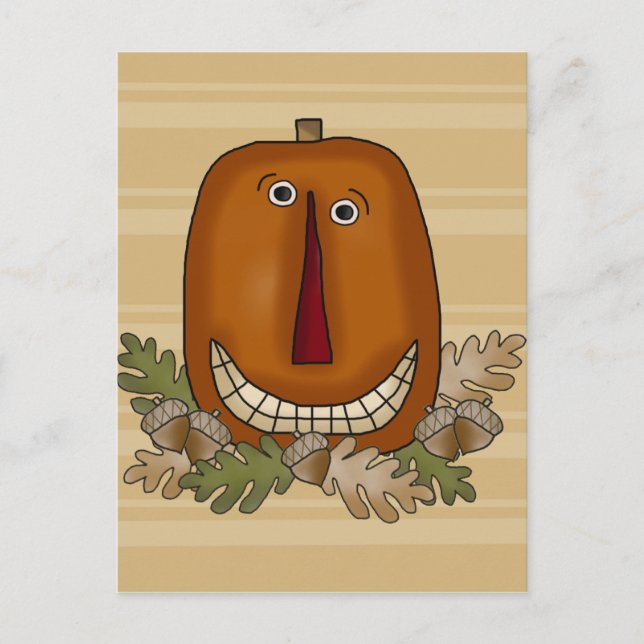 Carte Postale Citrouille souriant (Devant)