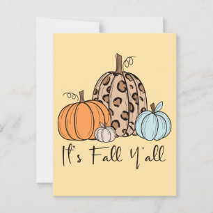 Carte Postale Citrouille tendance automne   Citation "It’s Fall 