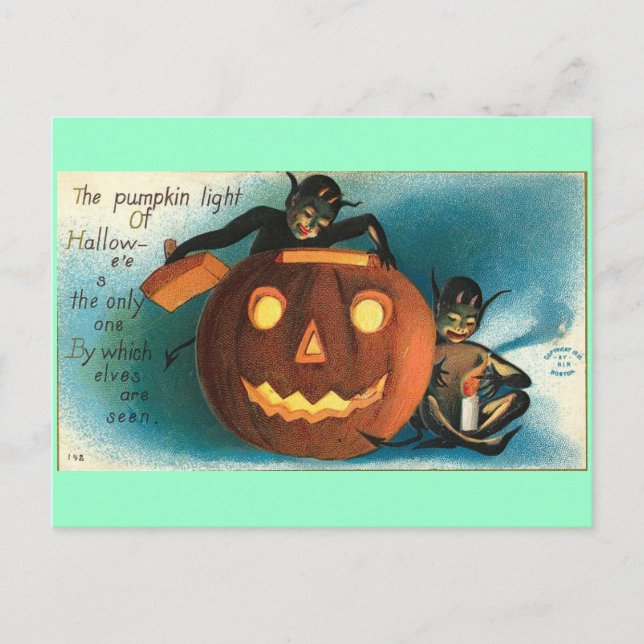 Carte Postale Citrouille Vintage Gremlin Goblin (Devant)
