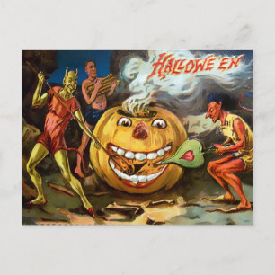 Carte postale Citrouille vintage Halloween