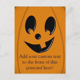 Carte Postale Citrouille Visage Rigolo avec Une Dent