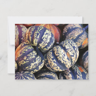 Carte Postale Citrouilles à rayures rustiques