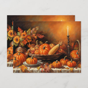 Carte Postale Citrouilles d'automne colorés