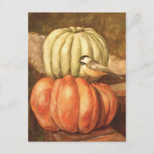 Carte Postale citrouilles et poulets