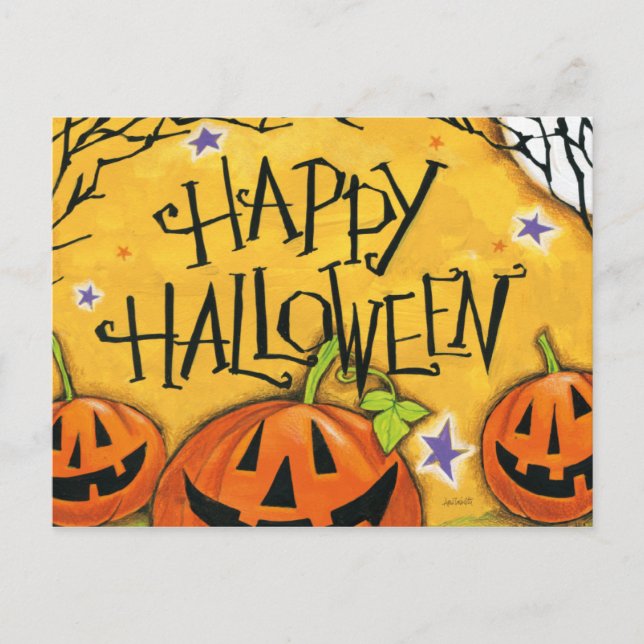 Carte Postale Citrouilles heureux de Halloween (Devant)