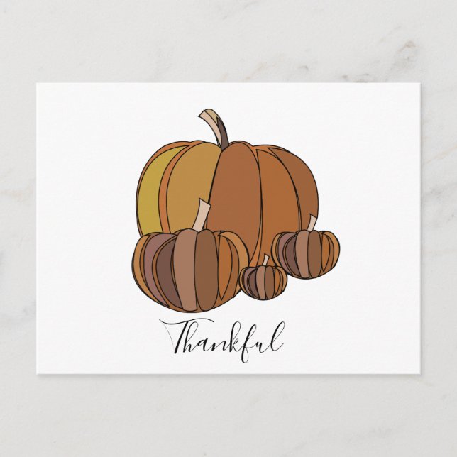 Carte Postale Citrouilles Thanksgiving Saison Heureuse (Devant)