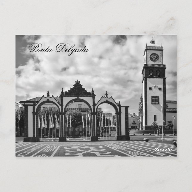 Carte Postale City Gates Ponta Delgada Centre-ville (Dos)