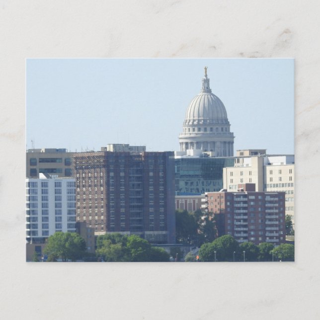 Carte Postale City View et Capitol à Madison, Wisconsin (Devant)
