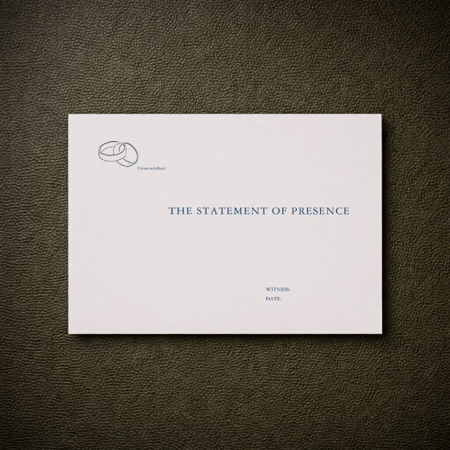 Carte Postale Civil Ceremony | Non-traditional Wedding Statement (Civil ceremony witness postcard)