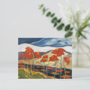 Carte Postale Clair et joyeux, paysage avec des fleurs,