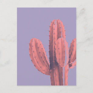 Carte Postale Clair Neon rose violet Cactus Succulent Photo