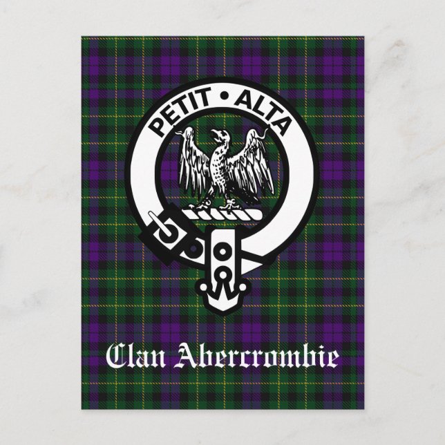 Carte Postale Clan Abercrombie Crest Badge & Tartan (Devant)