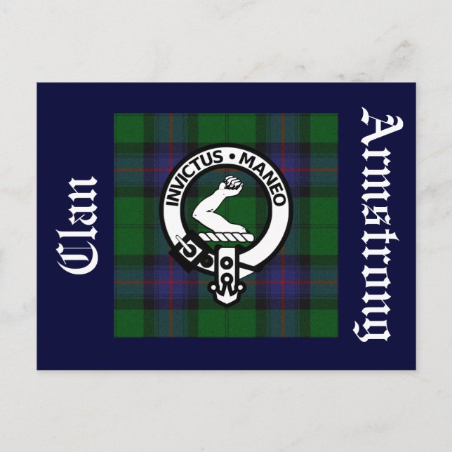 Carte postale Clan Armstrong Tartan & Crest Badge (Devant)