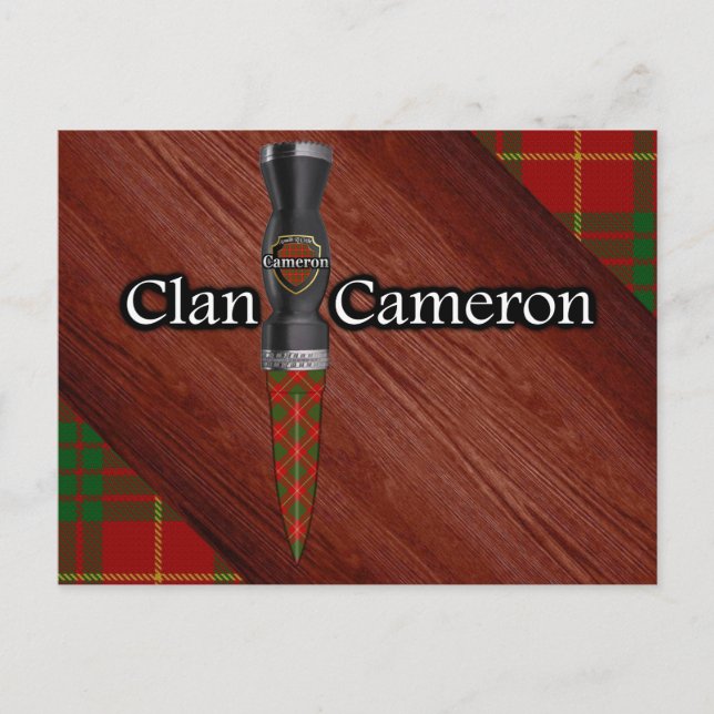 Carte Postale Clan Cameron Tartan Sgian Dubh Blade (Devant)