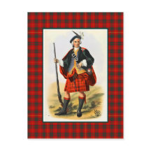 Clan Cameron Vintage Illustration Tartan Frame