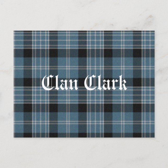 Carte Postale Clan Clark Tartan (Devant)