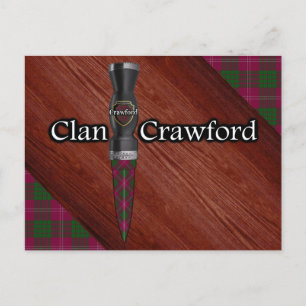Carte Postale Clan Crawford Tartan Sgian Dubh Blade