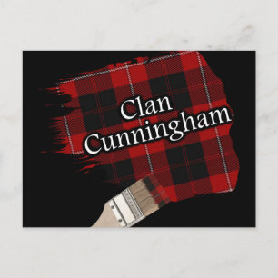 Carte Postale Clan Cunningham Scottish Tartan Paint Brush