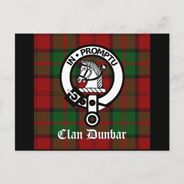 Carte Postale Clan Dunbar Tartan & Crest Badge (Devant)