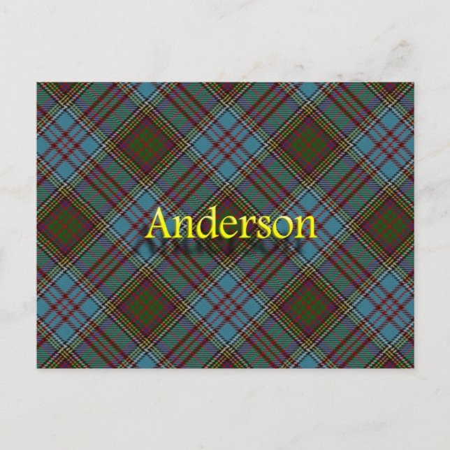 Carte Postale Clan écossais Anderson Tartan (Devant)
