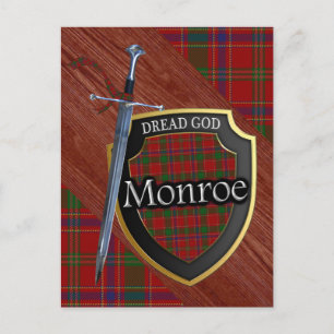 Carte Postale Clan écossais Monroe Munro Tartan Shield et épée