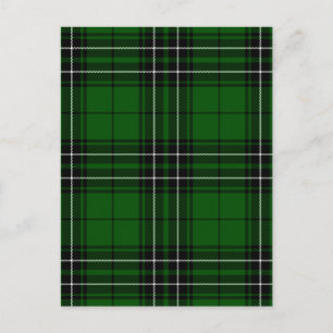Carte Postale Clan écossais vert et noir MacLean Tartan