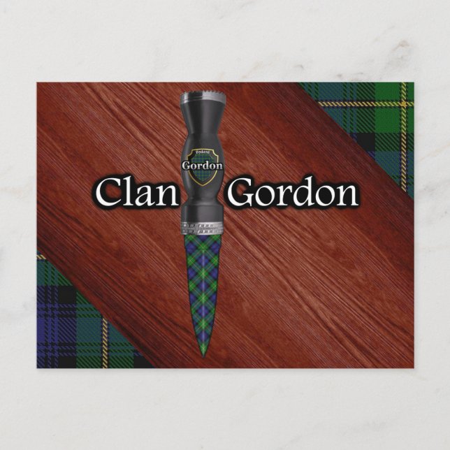 Carte Postale Clan Gordon Tartan Sgian Dubh Blade (Devant)