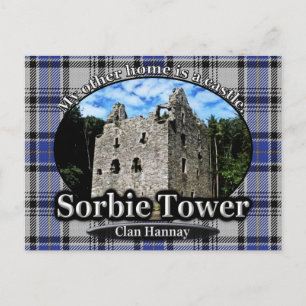 Carte Postale Clan Hannay Tartan Sorbie Tower Écosse
