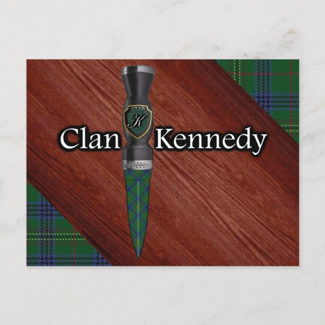 Carte Postale Clan Kennedy Tartan Sgian Dubh Blade (Devant)