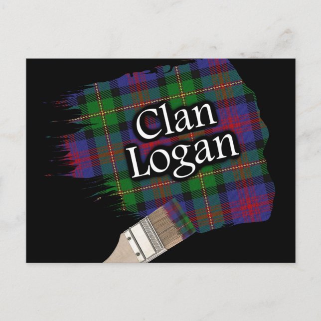 Carte Postale Clan Logan Scottish Tartan Paint Brush (Devant)