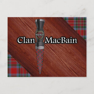 Carte Postale Clan MacBain Tartan Sgian Dubh Blade