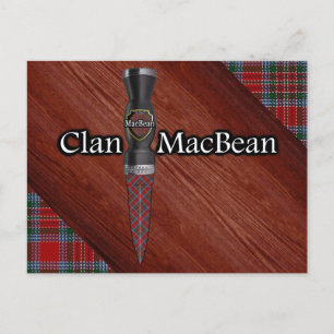 Carte Postale Clan MacBean Tartan Sgian Dubh Blade