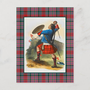 Carte Postale Clan MacBean Vintage Illustration Tartan Frame