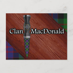 Carte Postale Clan MacDonald Tartan Sgian Double Blade