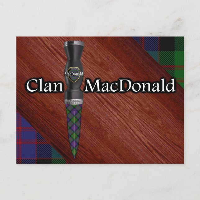 Carte Postale Clan MacDonald Tartan Sgian Double Blade (Devant)