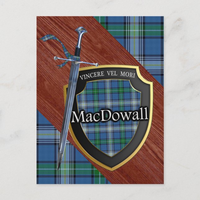 Carte Postale Clan MacDowall Tartan Sword & Shield (Devant)