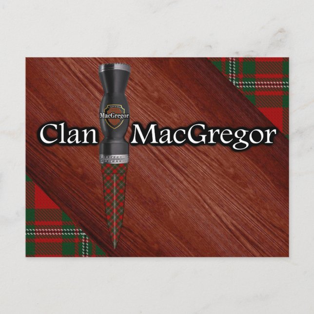Carte Postale Clan MacGregor Tartan Sgian Dubh Blade (Devant)