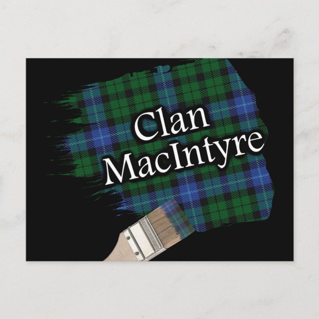 Carte Postale Clan MacIntyre Scottish Tartan Paint Brush (Devant)