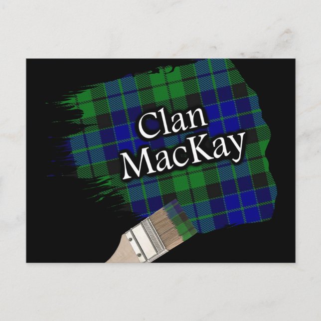 Carte Postale Clan MacKay Scottish Tartan Paint Brush (Devant)