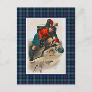 Carte Postale Clan Mackenzie Illustration Vintage Cadre Tartan