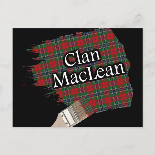 Carte Postale Clan MacLean Scottish Tartan Paint Brush (Devant)