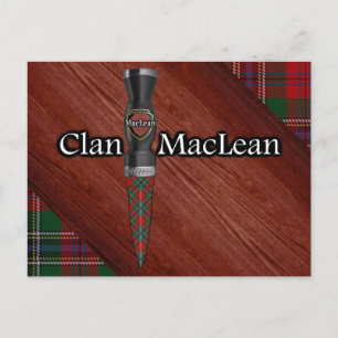Carte Postale Clan MacLean Tartan Sgian Dubh Blade